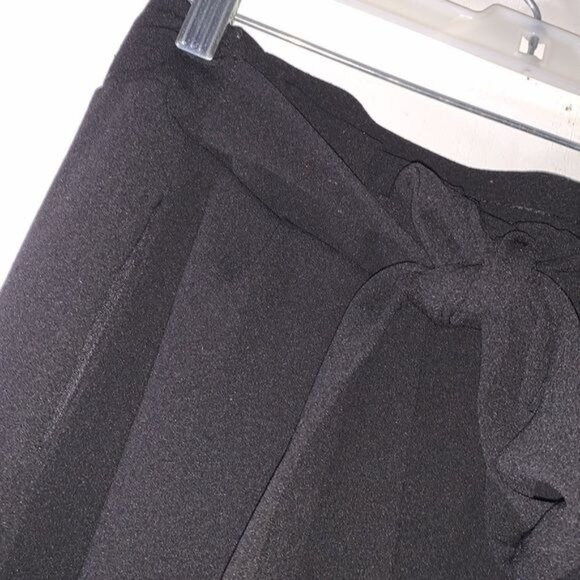 BBJ Los Angeles Black High-Waisted Tie-Front Wide-Leg Pants S - Picture 6 of 13